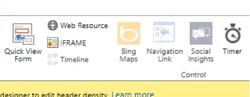 Bing Maps control icon in Dynamics 365 CRM interface