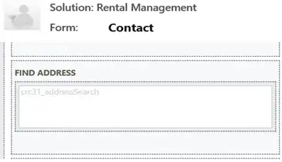 Dynamics 365 CRM form with integrated Bing Maps address search