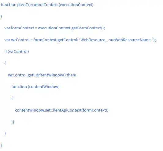 Code to pass CRM execution context to Bing Maps web resource