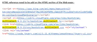 HTML reference code for integrating Bootstrap multiselect in Power Apps Portal