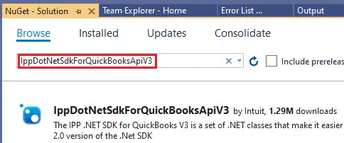 NuGet Package for QuickBooks API SDK in Azure Function