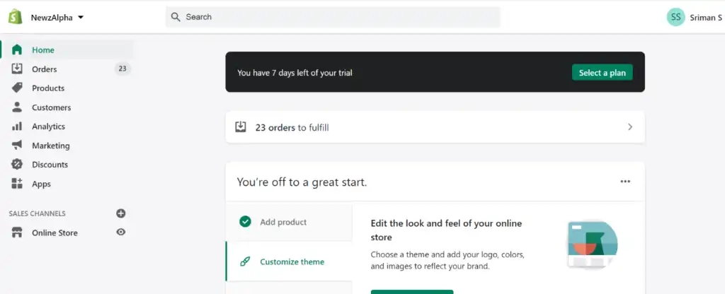 Interface showing synchronized inventory levels between Shopify and Dynamics 365.