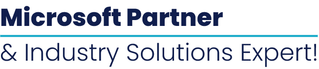 Microsoft Partner and Industry Solutions Expert badge with a horizontal blue line separator