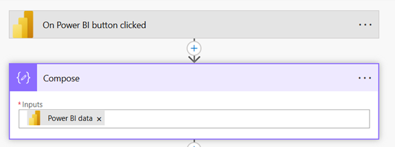 Power Automate flow triggered by Power BI button with compose block