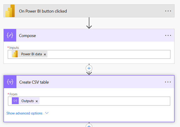 Power Automate flow to convert Power BI data to CSV using Compose and Create CSV table actions