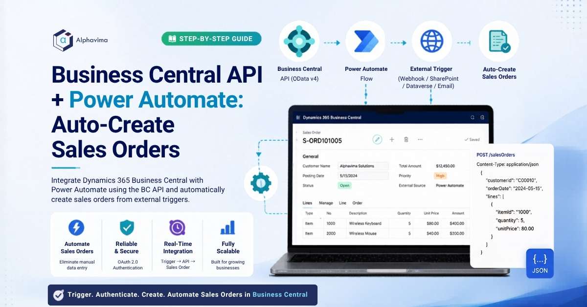 Business Central API + Power Automate: Auto-Create Sales Orders