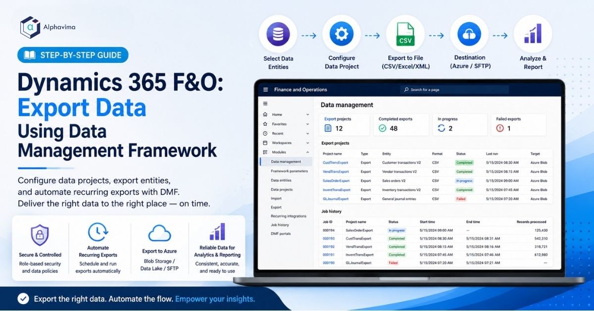 Dynamics 365 F&O: Export Data Using the Data Management Framework